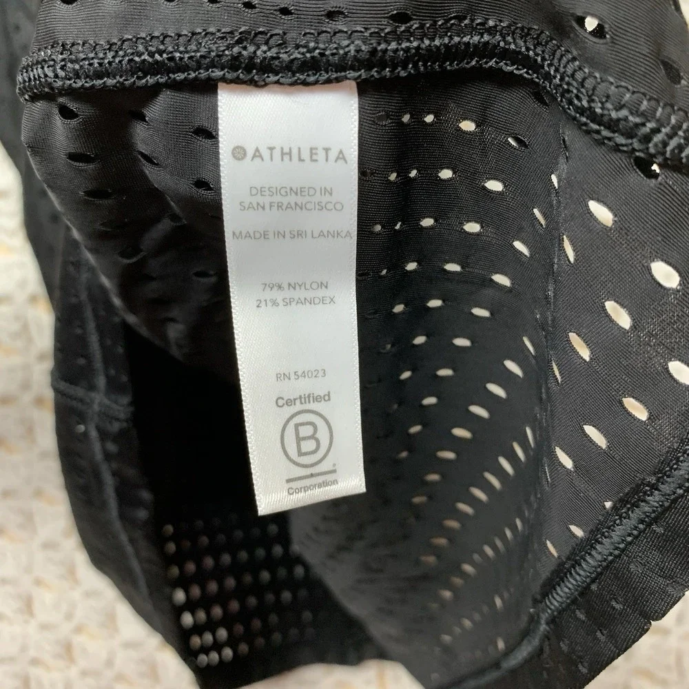 Athleta Tank Top Womens Size XS Black Oval Laser Cut Razor‎ Back Run Gym